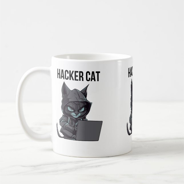 Taza De Café Hacker cat (Izquierda)