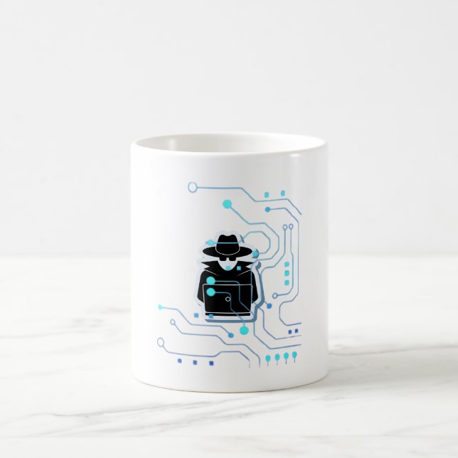 Taza De Café hacker de computadora - envío gratuito (Centro)