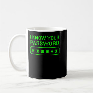 Taza De Café Hacker Outfit Cybersecurity Conozco Tu Contraseña