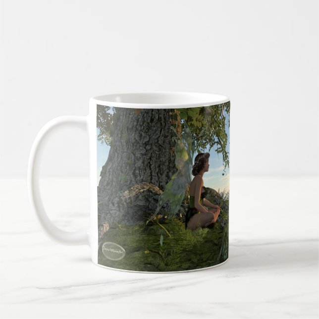Taza De Café Hada bajo el árbol de la vida Mug (Izquierda)