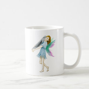 Taza De Café Hada de árbol de birco blanco que porta corteza