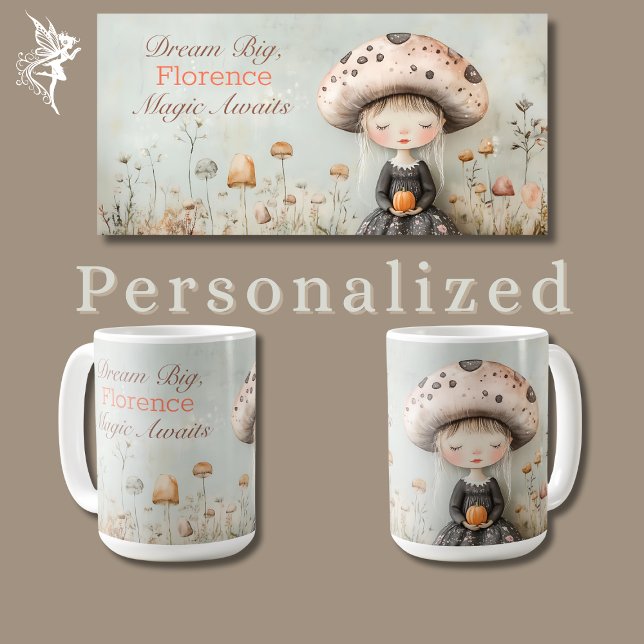 Taza De Café Hada de hongos de sueño dulce y dulce personalizad (Subido por el creador)