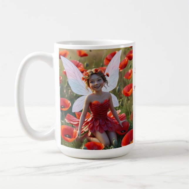 Taza De Café Hada de la Flor de Amapola  (Izquierda)