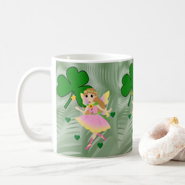 Taza De Café Hada de Mug de San Patricio (Con donut)