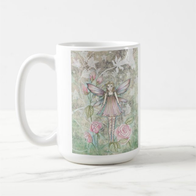 Taza De Café Hada de Rosa Fantasiosa (Izquierda)