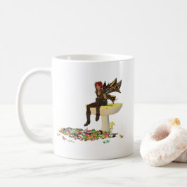 Taza De Café Hada De Un Niño Irlandés En Un Café De Hongos