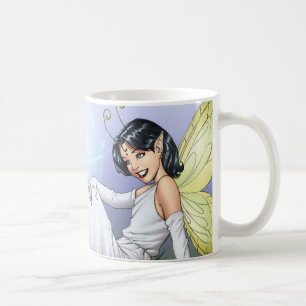 Taza De Café Hada mágica joven del duende por el Al Río