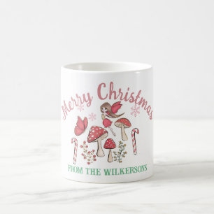 Taza De Café Hada Navideña Adorable y Hongos