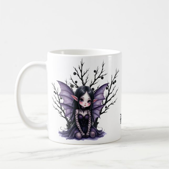 Taza De Café Hada oscura y suave con alas de murciélago (Izquierda)