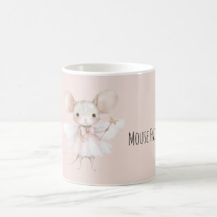 Taza De Café Hada Ratón Lindo Alas Rosadas