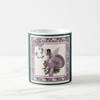 Taza De Café Hada rosada del corazón del KRW