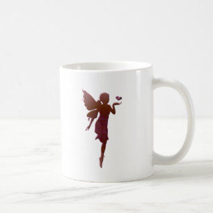 Taza De Café Hada y corazón que se besan rojos