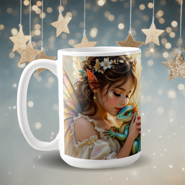 Taza De Café Hada y Dragón Místico Personalizado (Subido por el creador)