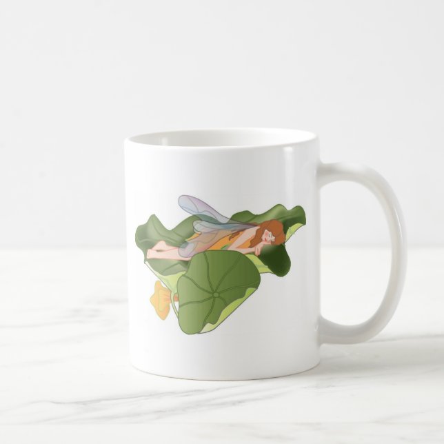 Taza De Café Hadas durmiendo en Lotus Leaves (Derecha)