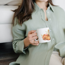 Taza De Café Hadas forestales y Bouquet de calabaza otoñal