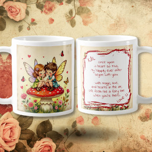 Taza De Café Hadas Románticas Dulces y Poema de Amor