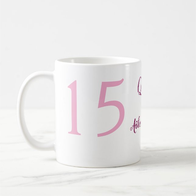 Taza De Café Hadas rosadas 15 años simple moder quinceanera (Izquierda)