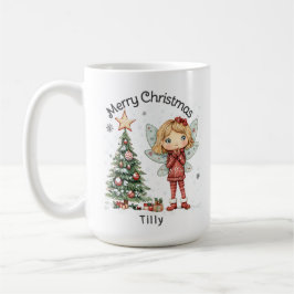Taza De Café Hadas y árboles de Navidades personalizados