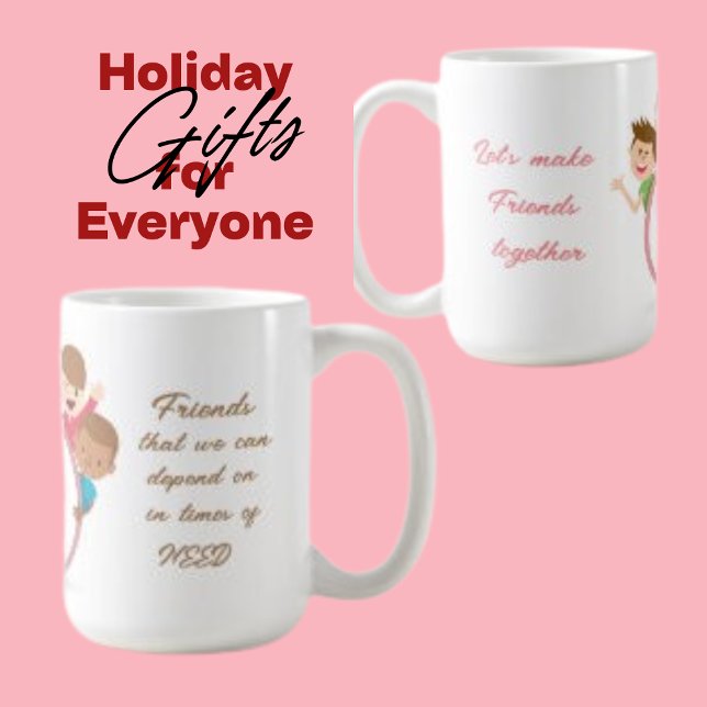 Taza De Café Hagamos amistad juntos, Chica de niños pinchando (Subido por el creador)