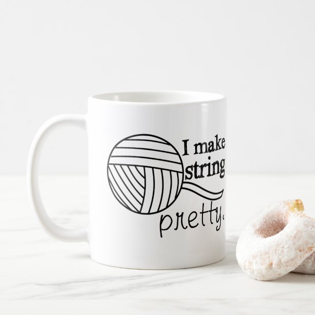 Taza De Café Hago Yarn de Bonito de cuerdas + Artesanías (Con donut)