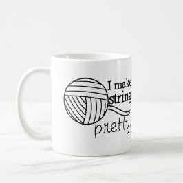 Taza De Café Hago Yarn de Bonito de cuerdas + Artesanías