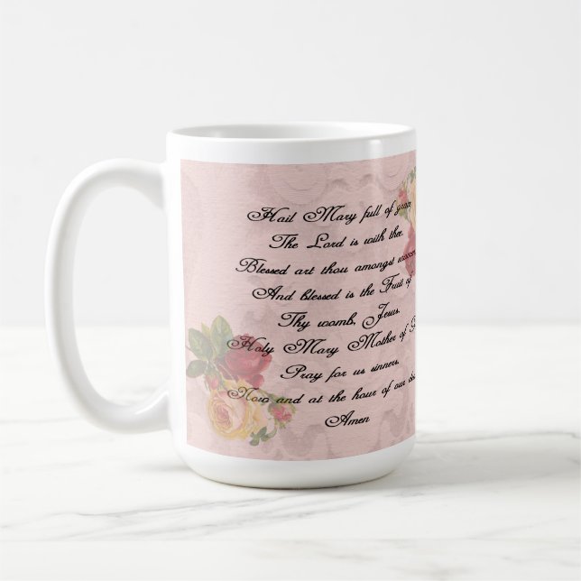 Taza De Café Hail Mary Prayer (Izquierda)