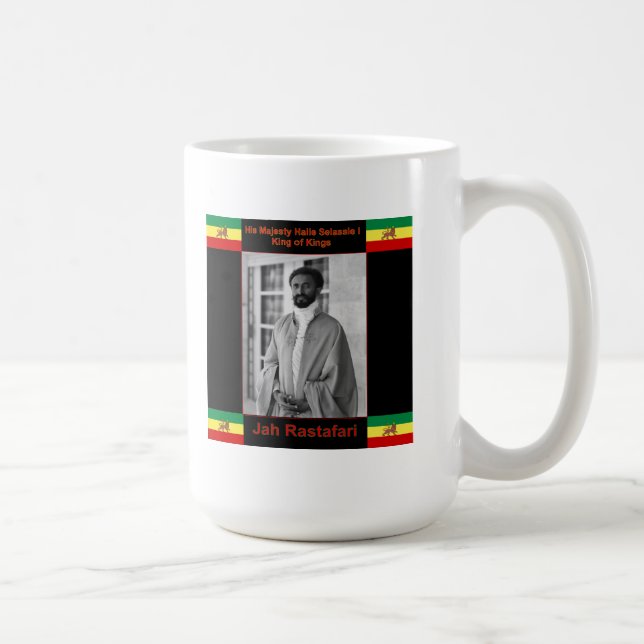 Taza De Café Haile Selassie el león de Judah, Jah Rastafari (Derecha)