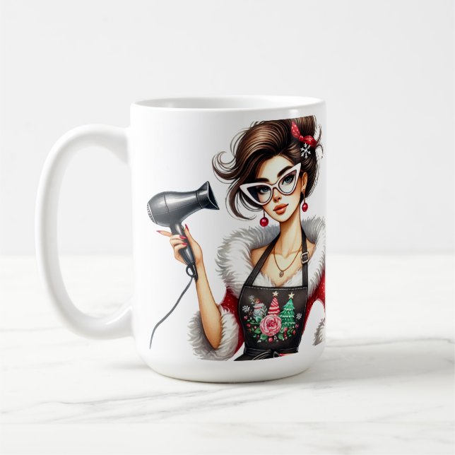 Taza De Café Hairdresser de Navidades personalizados (Izquierda)