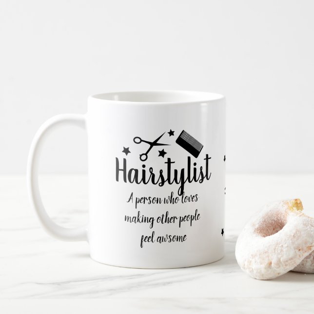 Taza De Café Hairstylist Cita Funny Hairdresser Stars Guay (Con donut)