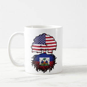 Taza De Café Haití: La bandera de las raíces de los árboles nor