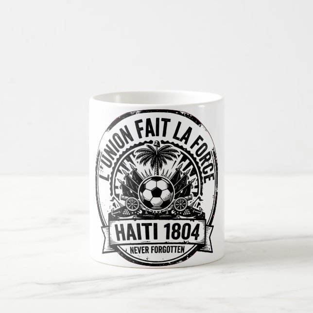 Taza De Café Haitian National Emblem Vintage Art (Centro)