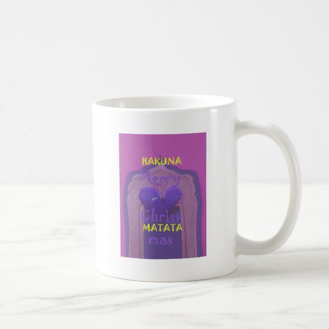 Taza De Café Hakuna Matata Feliz Diseño de Amor de Navidad. (Derecha)