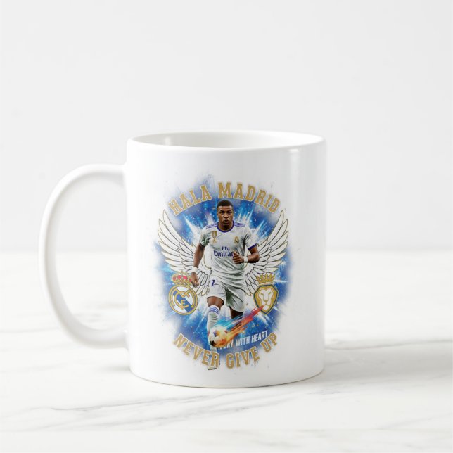 Taza De Café Hala Madrid Kylian Mb Never Give Up Mug (Izquierda)