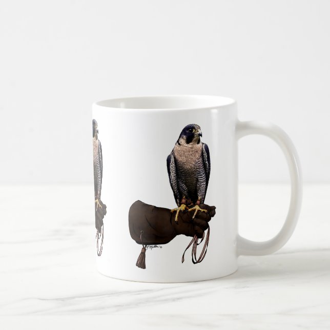 Taza De Café Halcón de peregrino en guante (Derecha)