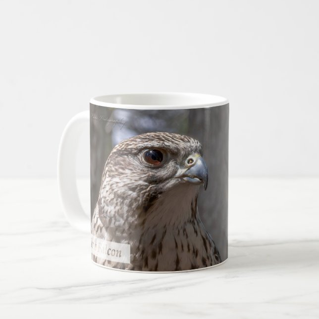 Taza De Café Halconcito de la pradera Salmo 92:5 KJV (Anverso izquierdo)