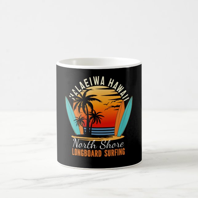 Taza De Café Haleiwa Hawaii North Shore Longboard Surfing (Centro)