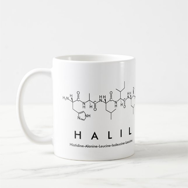 Taza De Café Halil peptide nombre mug (Izquierda)