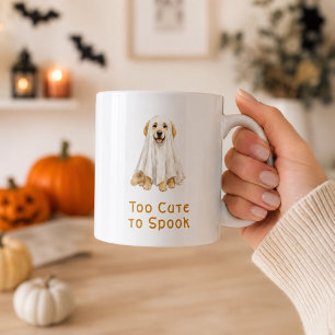 Taza De Café Halloween Adorable Fantasma Golden Retriever