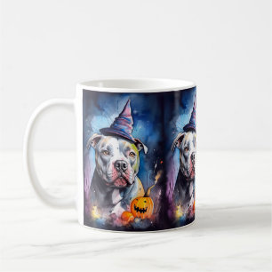 Taza De Café Halloween American Staffordshire Con Calabazas