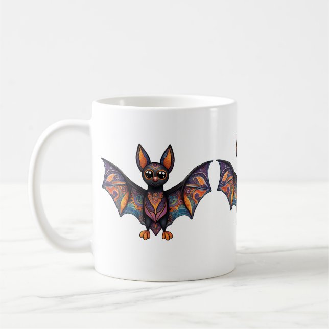 Taza De Café Halloween Bat Alebrije (Izquierda)
