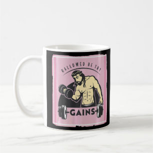 Taza De Café Halloween Be Thains Gains Muslo Jesús Levantamient