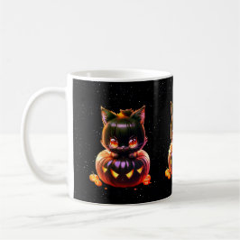 Taza De Café Halloween Black Cat Pumpkin Night Horror