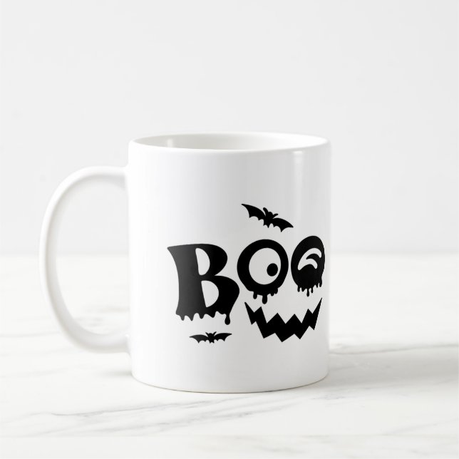 Taza De Café Halloween blanco y negro (Izquierda)