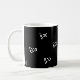 Taza De Café Halloween boo typography black white