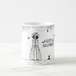 Taza De Café Halloween Bride Skeleton Coffee Mug