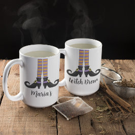 Taza De Café Halloween Brujas Cute Sencillos Zapatos Whimsicale
