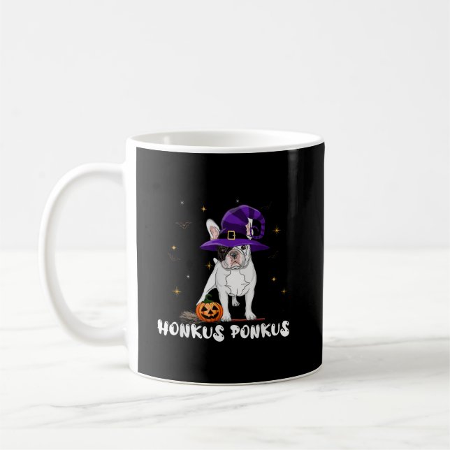 Taza De Café Halloween Bulldog francés Bruja Honkus Ponkus (Izquierda)