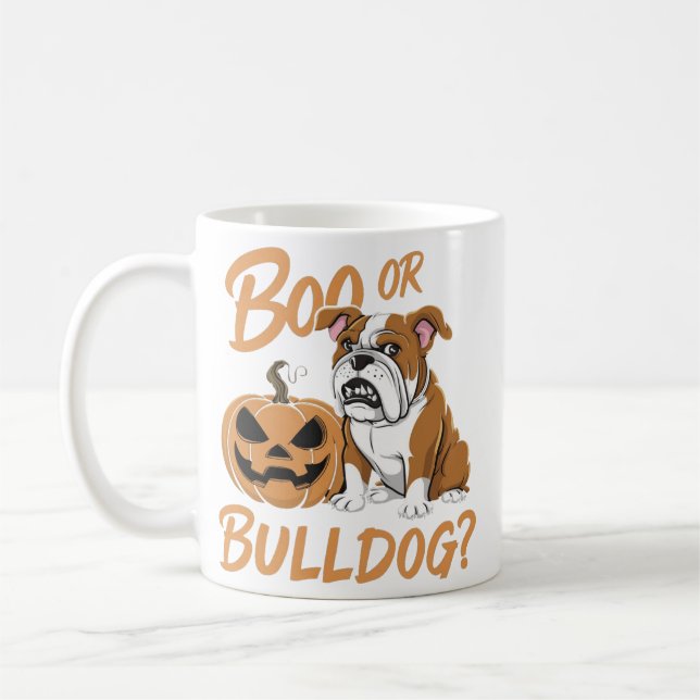 Taza De Café Halloween, Bulldog personalizado: Arte pop (Izquierda)