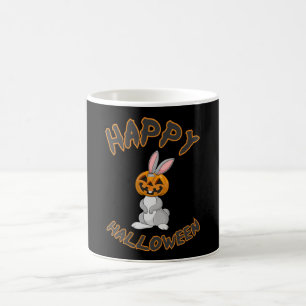 Taza De Café Halloween Bunny Rabbit Pumpkin Horror Idea de Rega