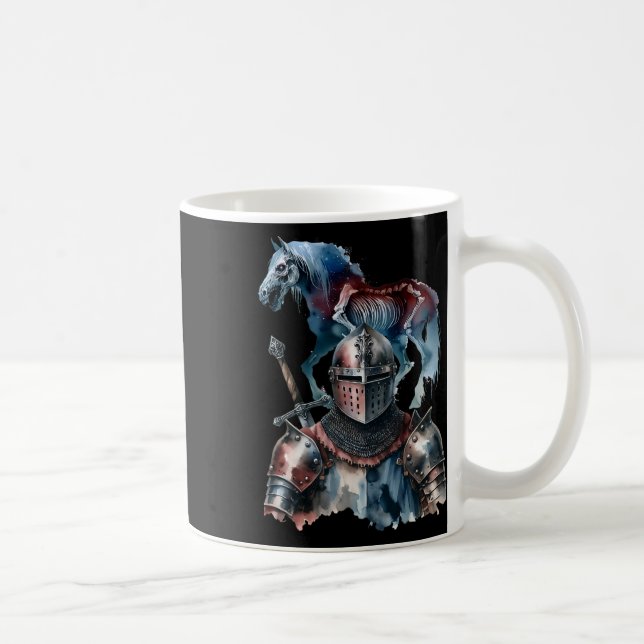 Taza De Café Halloween Caballeros Medievales Caballos Knight Ho (Derecha)